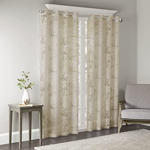 Madison Park Palmblatt Burnout Fenster Sheer mit natürlichem Finish MP40-7491 von Madison Park