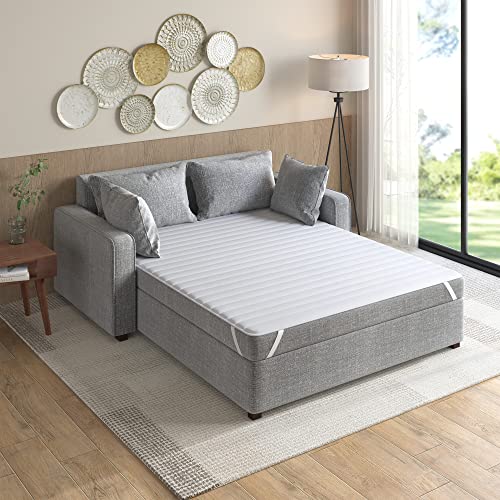 Madison Park Frisco Feiner Mikrofaser-Bezug für Sofa und Bett, wasserdicht, Matratzenschoner, Polyester, weiß, Queen Bed 60"x72" von Madison Park