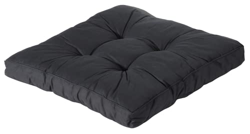 Madison Auflage Florance Lounge, 50% Baumwolle/50% Polyester, L Basic schwarz, schwarz, 60 x 60 cm von Madison