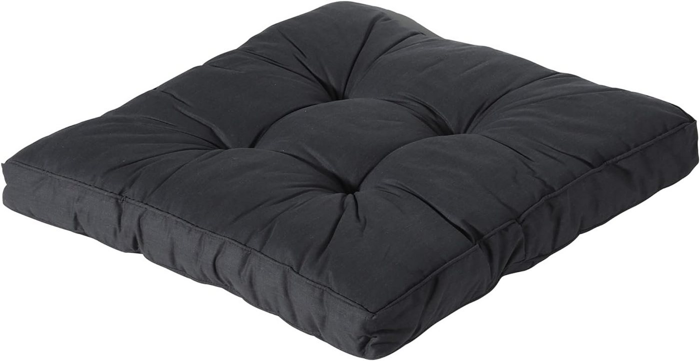 Madison Sitzkissen Rückenkissen 60x40 cm schwarz Lounge Kissen Sitz Auflage Polster, UV-beständig von Madison