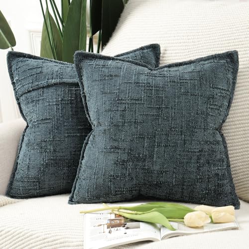Madizz 2er Set Chenille Dekorativ Kissenbezüge Weiche neutrale Wurfkissen für Sofa Boho Akzent Zierkissenbezüge für Schlafzimmer Wohnzimmer Modernes Zuhause Dekor Graublau 50x50 cm Madizz 2er Set Chenille Dekorativ Kissenbezüge Weiche neutrale Wurfkissen für Sofa Boho Akzent Zierkissenbezüge für Schlafzimmer Wohnzimmer Modernes Zuhause Dekor Graublau 50x50 cm von Madizz