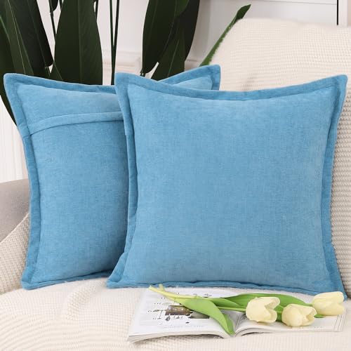 Madizz 2er Set Fransen Chenille Schlicht Zierkissenbezüge Modern Kissenbezug Kissenhülle Sofakissen Lendenkissen für Sofa Schlafzimmer Blau 50x50 cm Madizz 2er Set Fransen Chenille Schlicht Zierkissenbezüge Modern Kissenbezug Kissenhülle Sofakissen Lendenkissen für Sofa Schlafzimmer Blau 50x50 cm von Madizz
