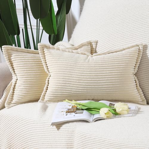 Madizz 2er Set Kordsamt Kissenbezug Gestreifte Kissenbezüge Breitseite Dekorative Strukturierte Wurfkissen für Sofa Schlafzimmer Kissenhülle Beige 30x50 cm Madizz 2er Set Kordsamt Kissenbezug Gestreifte Kissenbezüge Breitseite Dekorative Strukturierte Wurfkissen für Sofa Schlafzimmer Kissenhülle Beige 30x50 cm von Madizz