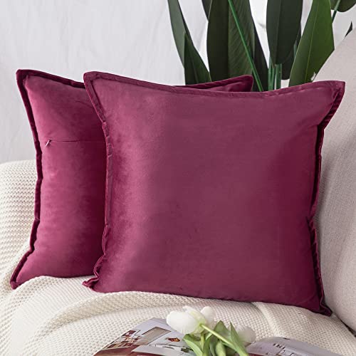 Madizz 2er Set Samt Dekorativ Zierkissenbezüge Luxus Stil Kissenbezug für Sofa für Schlafzimmer Purpurrot 45x45 cm Quadrat Madizz 2er Set Samt Dekorativ Zierkissenbezüge Luxus Stil Kissenbezug für Sofa für Schlafzimmer Purpurrot 45x45 cm Quadrat von Madizz