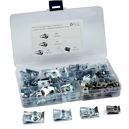 Madlife Garage 80 Stück U-Typ Blechmuttern,Gewinde Clip Mutter Set,Muttern Set,Federmutter M4 M5 M6 M8 Schnappmutter Set,Mutter Set mit Aufbewahrungsbox für Auto Motorrädern Madlife Garage 80 Stück U-Typ Blechmuttern,Gewinde Clip Mutter Set,Muttern Set,Federmutter M4 M5 M6 M8 Schnappmutter Set,Mutter Set mit Aufbewahrungsbox für Auto Motorrädern von Madlife Garage