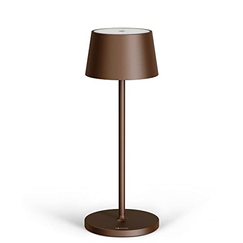 Stilosa Tischlampe Kabellos - Led Tischleuchte - Akku Kabellose Dimmbar Lampe mit Touch - Table Lamp Aufladbar Usb C - Akku-tischleuchte Outdoor - Bronzefarbe von Madrigal