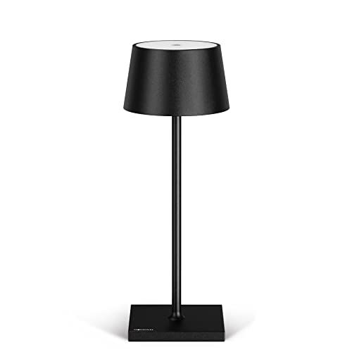 Stilosa Tischlampe Kabellos - Led Tischleuchte - Akku Kabellose Dimmbar Lampe mit Touch - Table Lamp Aufladbar Usb C - Akku-tischleuchte Outdoor - Schwarz von Madrigal