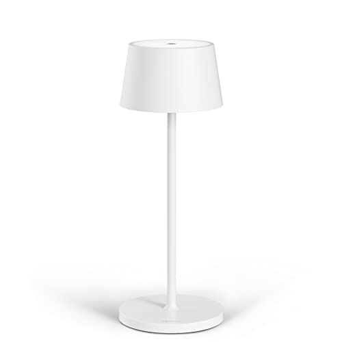 Stilosa Tischlampe Kabellos - Led Tischleuchte - Akku Kabellose Dimmbar Lampe mit Touch - Table Lamp Aufladbar Usb C - Akku-tischleuchte Outdoor - Weiß von Madrigal