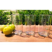 Trinkgläser Aus Altglas Upcycled 3-Tlg. Gläser-Set Wassergläser Handmade Savanna Premium Cider Flaschen Drinking Glass Transparent Large von Madukani