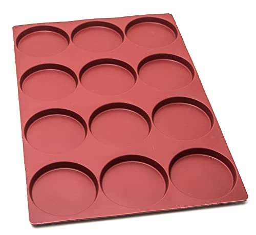 Maé Innovation Silikonform 40x60cm - 12 Zylinder (Ø124x15mm pro Mulde) - Antihaftbeschichtet - 100%-Premium Qualität - Ideal für Muffins, Cupcakes, Käsekuchen, Seifen. von Maé