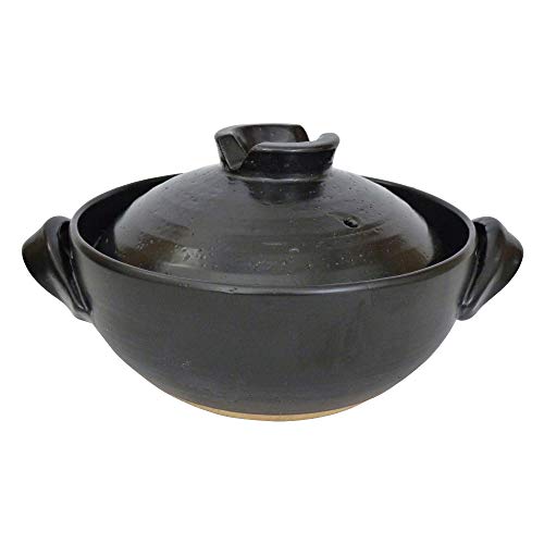 Hitzebeständiger Topf Serie Nr. 8 (schwarze Glasur) 52427 von Maebata