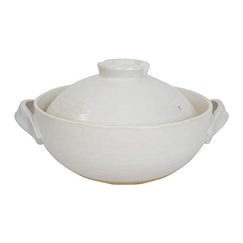 Maebata Heat Resistant Serie Nr. 8 Steingut-Topf (weiß glasiert) 52428 von Maebata