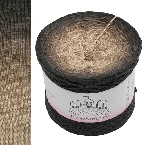 Farbverlaufsgarn Bobbel 200g - 760m 4Fädig Wolle Strickwolle Häkeln bubble (Mooreiche - Anthrazit außen) von LiLu´s Märchengarne