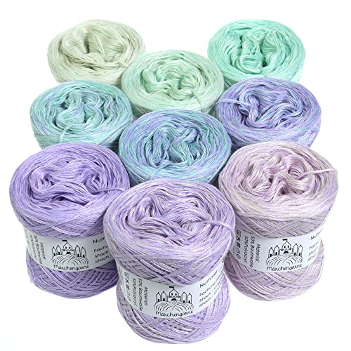 Farbverlaufsgarn Bobbel Candy Box 4Fädig Wolle Strickwolle Häkeln Box (Pistaziencreme, Mini Box - Gesamt 1140m/300g - 4Fach) von LiLu´s Märchengarne