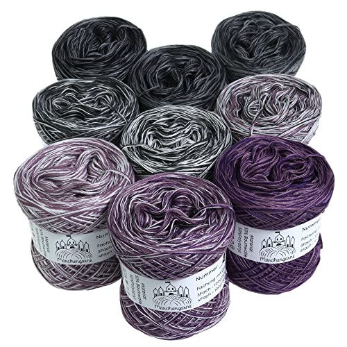 Farbverlaufsgarn Bobbel Candy Box 4Fädig Wolle Strickwolle Häkeln Box (Schwarzwälder Kirsch, Big Box - Gesamt 1900m/500g - 4Fach) von LiLu´s Märchengarne