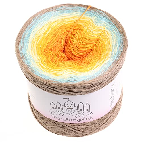 Farbverlaufsgarn Bobbel Wolle Größe wählbar Strickwolle Häkeln (Beachparty - Schlamm außen, 300g/1140m - 4Fach) von LiLu´s Märchengarne