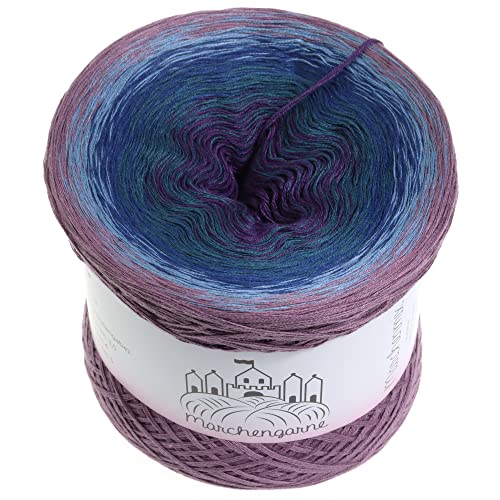 Farbverlaufsgarn Bobbel Wolle Größe wählbar Strickwolle Häkeln (Jupiter - Violett außen, 400g/1520m - 4Fach) von Märchengarne