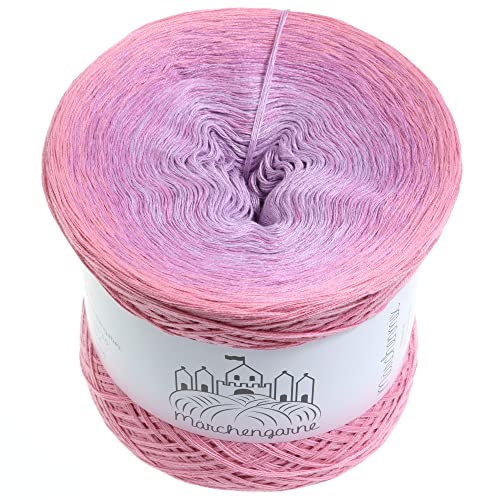 Farbverlaufsgarn Bobbel Wolle Größe wählbar Strickwolle Häkeln (Rosenherz - Anemone außen, 300g/1500m - 3Fach) von LiLu´s Märchengarne