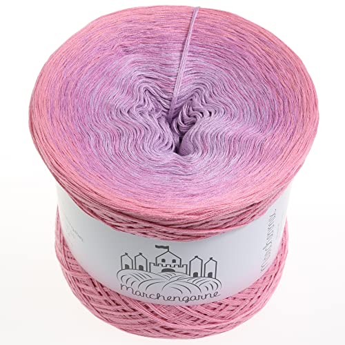 Farbverlaufsgarn Bobbel Wolle Größe wählbar Strickwolle Häkeln (Rosenherz - Anemone außen, 400g/1520m - 4Fach) von LiLu´s Märchengarne