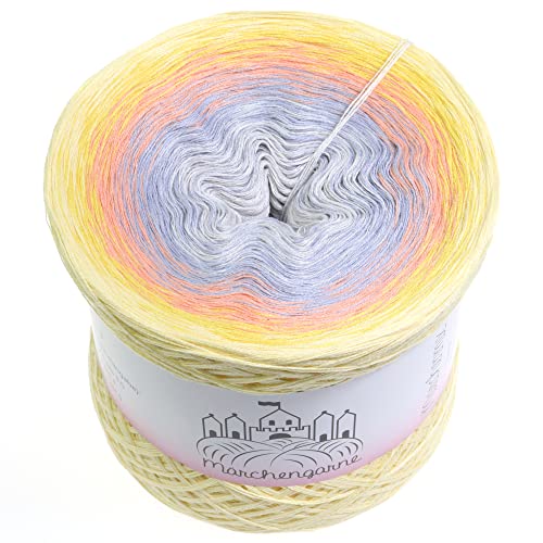 Farbverlaufsgarn Bobbel Wolle Größe wählbar Strickwolle Häkeln … (Sunny - Vanille außen, 400g/1520m - 4Fach) von LiLu´s Märchengarne
