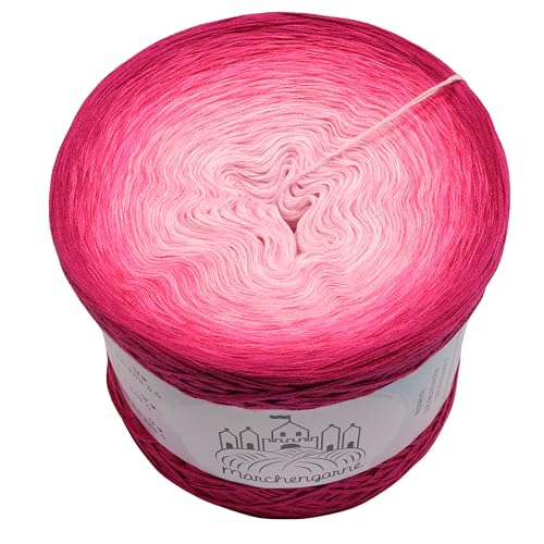 Farbverlaufsgarn Fruchtbombe 4 oder 3 fädig Bobbel Wolle häkeln stricken (Fruchtbombe - Hot Pink außen, 3 Fach - 400g/2000m) von LiLu´s Märchengarne