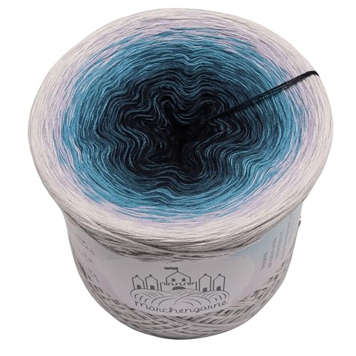 Farbverlaufsgarn Infinity 4 oder 3 fädig Bobbel Wolle häkeln stricken (Infinity - Hellgrau außen, 4 Fach - 300g/1140m) von LiLu´s Märchengarne
