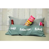 Sekt, Schmöker, Schoki - Kissen Sekt, Schmöker, Schoki - Kissen von Maerzenbecher