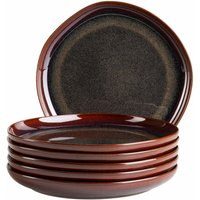 Serie Cordelia, Dessertteller, 6-er Set, Keramik, Rot / Braun Serie Cordelia, Dessertteller, 6-er Set, Keramik, Rot / Braun von Mäser