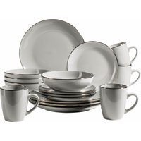 MÄSER Kombiservice "METALLIC RIM, Geschirr-Set, Steinzeug" von Mäser