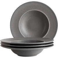 Serie Unico, Pastateller Set für 4 Personen, Steinzeug, Anthrazit von Mäser