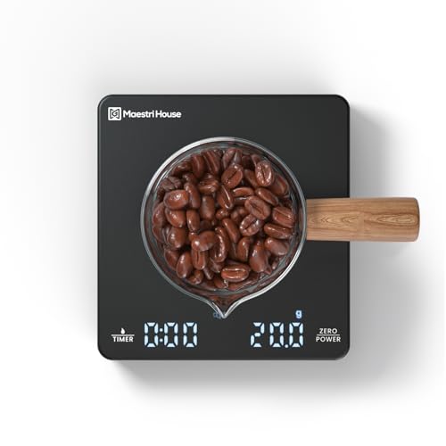 Maestri House Mini Kaffeewaage mit Timer, wiederaufladbare Espresso Waage, 2kg/0,1g Präzisionswaage für Espresso und Pour-Over, tragbare digitale Küchenwaage mit automatischer Zeitmessung Maestri House Mini Kaffeewaage mit Timer, wiederaufladbare Espresso Waage, 2kg/0,1g Präzisionswaage für Espresso und Pour-Over, tragbare digitale Küchenwaage mit automatischer Zeitmessung von Maestri House