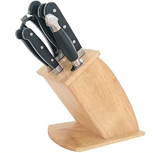 Maestro MR-1423 Professionelle Küchenmesser, 8 Stück, Holzqueue, modernes Design, 5 Messer aus Edelstahl, ergonomische Griffe, Chaira, Schere von Maestro
