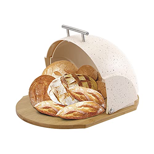 Maestro MR-1678-BR Brotkasten, Schiebedeckel, Brot- und Gebäckaufbewahrungsbehälter, Modernes Design, Bread Box, Beige von Maestro