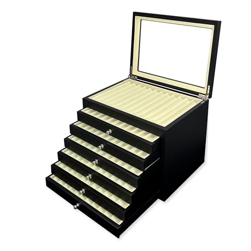 Stifthalterbox mit Vitrine für 78 schwarze Holzstifte Stifthalterbox mit Vitrine für 78 schwarze Holzstifte von Maestrorelojero