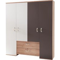 Mäusbacher Cordula Kleiderschrank in Asteiche/Lava matt/Weiß matt lack 155x188x51 cm von Mäusbacher