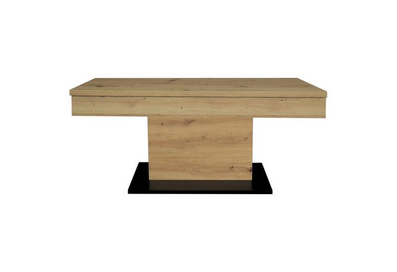 Mäusbacher Couchtisch LIFT, Asteiche Dekor, Schwarz, Höhenverstellbar, Stauraum, B 110 x H 59 x T 60 cm von Mäusbacher