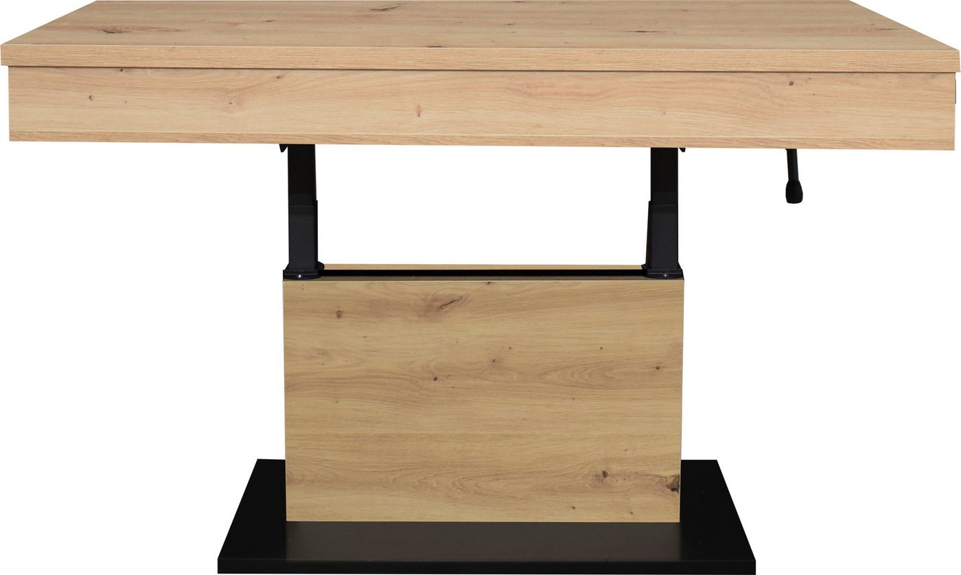 Mäusbacher Couchtisch Lift Couchtisch, höhenverstellbar 58-77cm,Tischplatte aufziehbar, Staufach, 110cm breit von Mäusbacher