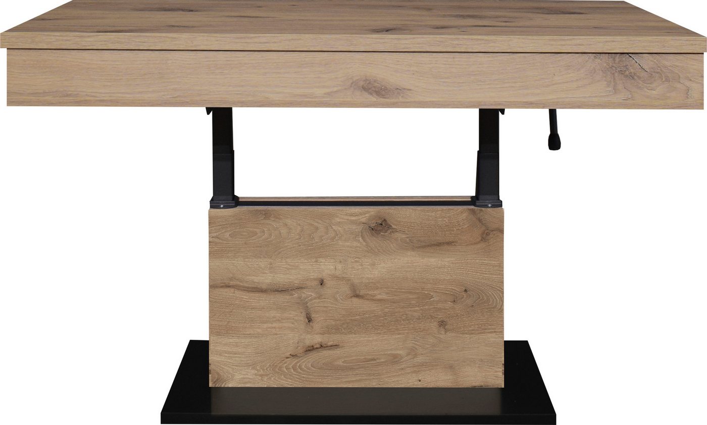 Mäusbacher Couchtisch Lift Couchtisch, höhenverstellbar 58-77cm,Tischplatte aufziehbar, Staufach, 110cm breit von Mäusbacher