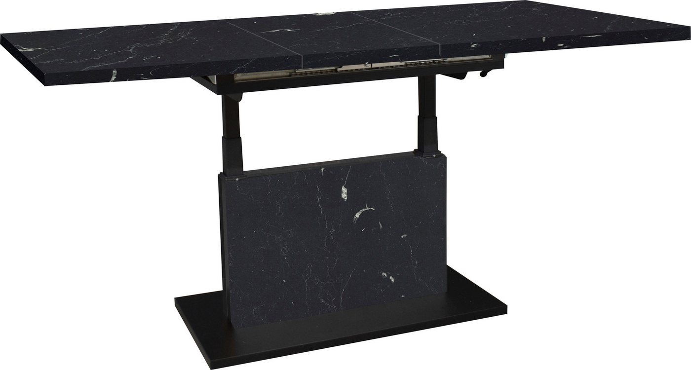 Mäusbacher Couchtisch Lift Couchtisch, höhenverstellbar 56-75cm, Breite Tischplatte 120-160cm, Metallgestell von Mäusbacher