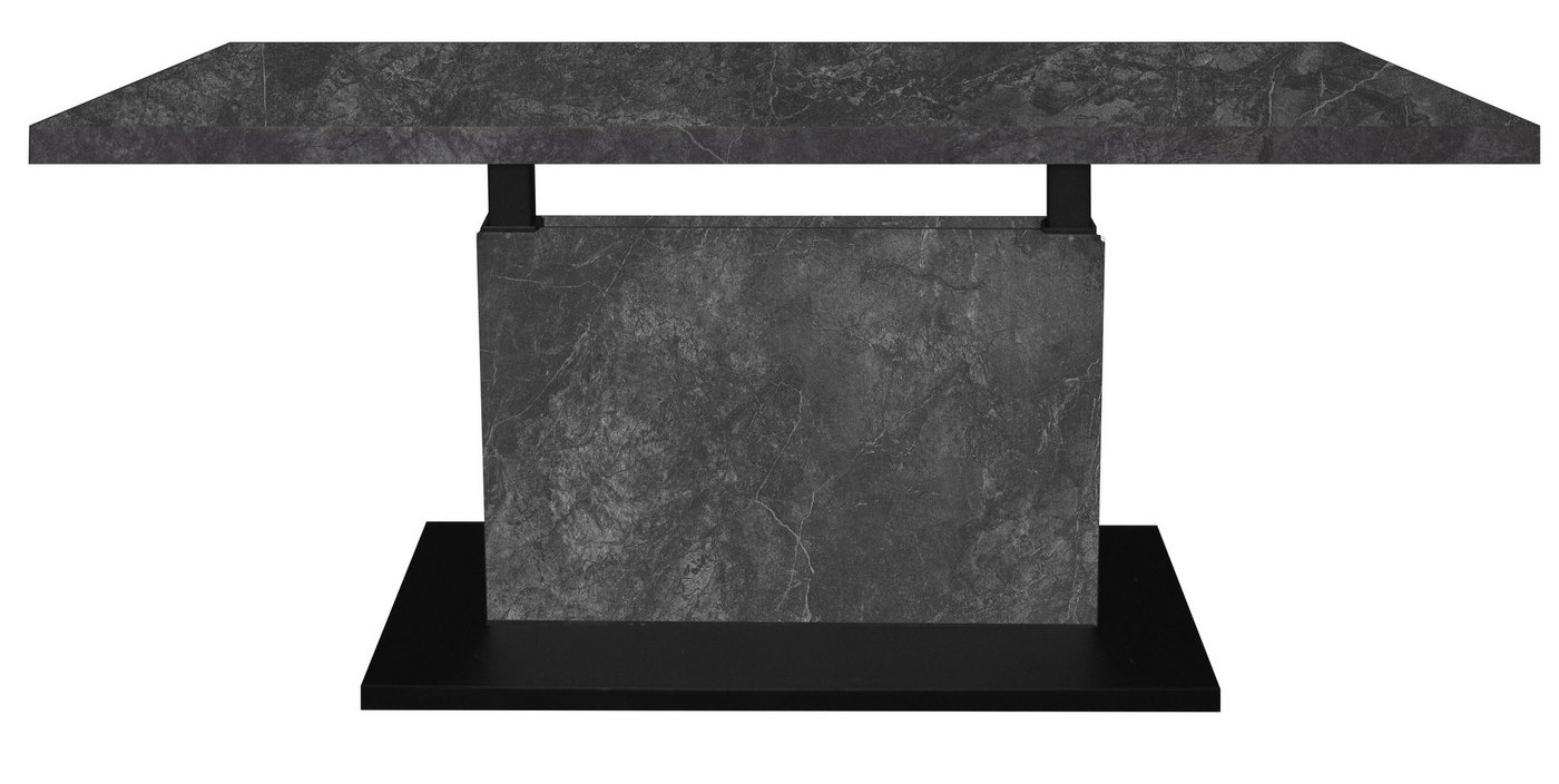Mäusbacher Couchtisch höhenverstellbar, keramik optik grau / schwarz - 120x49/68x70 (BxHxT) von Mäusbacher