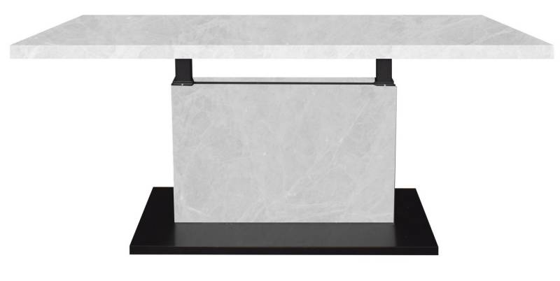 Mäusbacher Couchtisch höhenverstellbar, keramik optik weiß / schwarz - 120x49/68x70 (BxHxT) von Mäusbacher