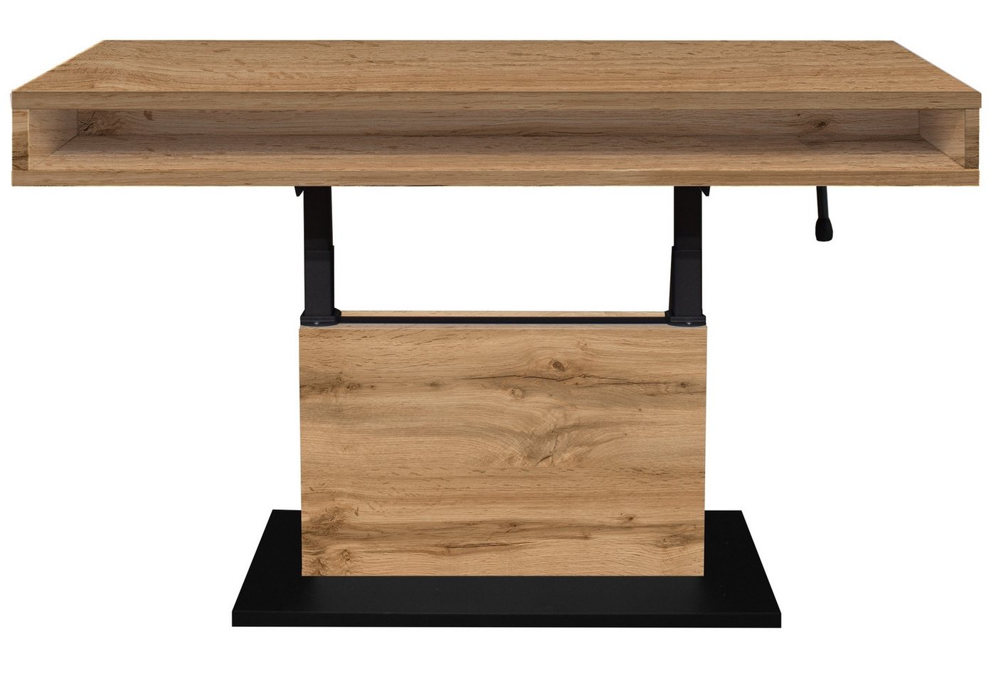 Mäusbacher Couchtisch höhenverstellbar, wotan eiche Dekor/schwarz - 110x59/78x60cm (BxHxT) von Mäusbacher