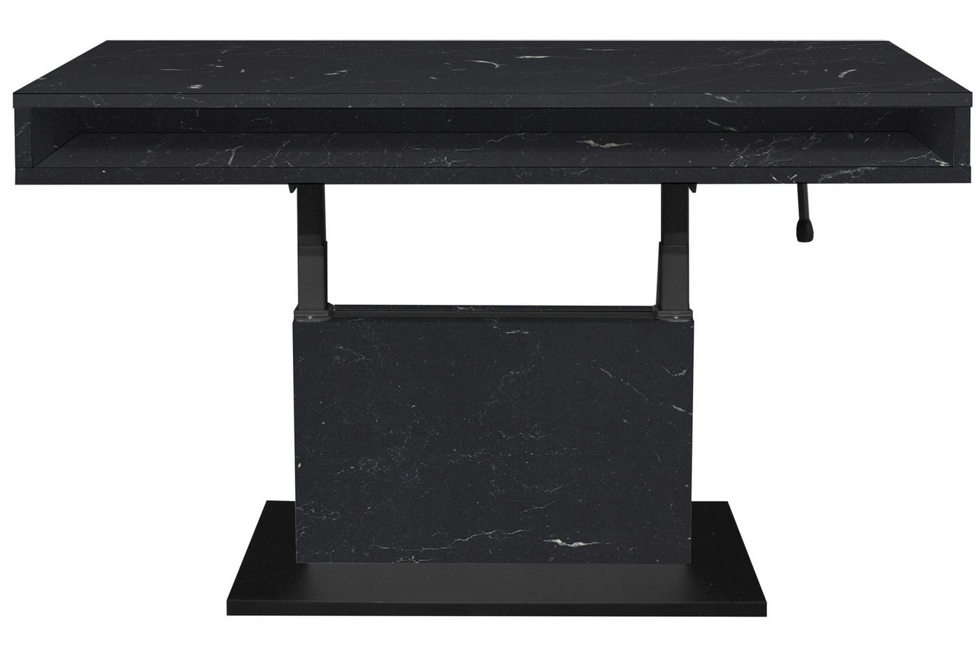 Mäusbacher Couchtisch in keramik optik schwarz / schwarz - 110x59/78x60cm (BxHxT) von Mäusbacher