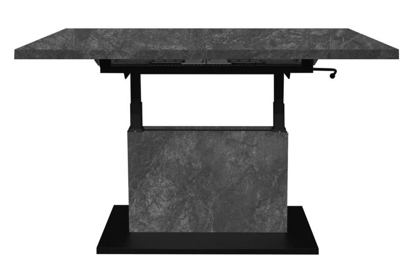 Mäusbacher Couchtisch verstellbar, keramik optik grau / schwarz - 120/160x56/75x70 (BxHxT) von Mäusbacher