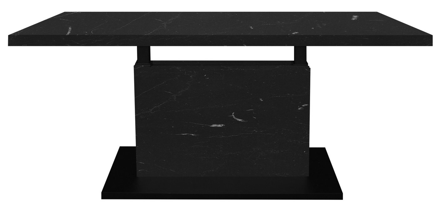 Mäusbacher Couchtisch verstellbar, keramik optik schwarz / schwarz - 120x49/68x60cm (BxHxT) von Mäusbacher