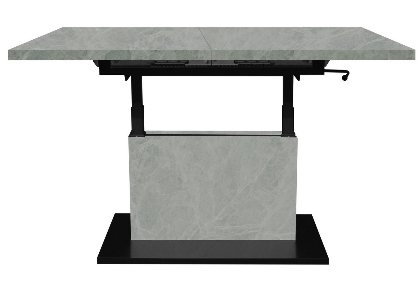 Mäusbacher Couchtisch verstellbar, keramik optik weiß/schwarz - 120/160x59/75x60cm (BxHxT) von Mäusbacher