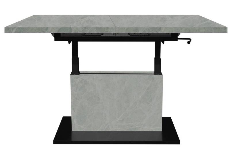 Mäusbacher Couchtisch verstellbar, keramik optik weiß/schwarz - 120/160x59/75x60cm (BxHxT) von Mäusbacher