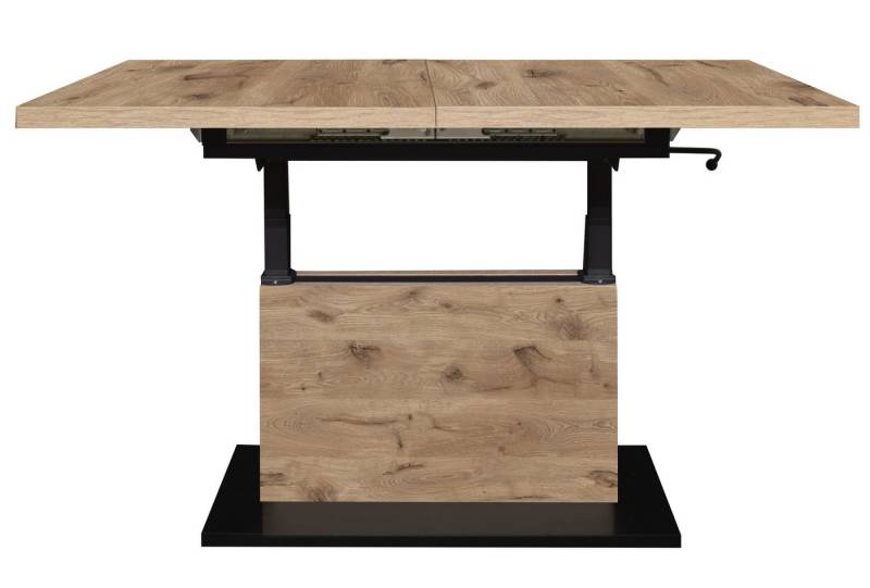 Mäusbacher Couchtisch verstellbar, viking oak Dekor / schwarz - 120/160x59/75x60cm (BxHxT) von Mäusbacher