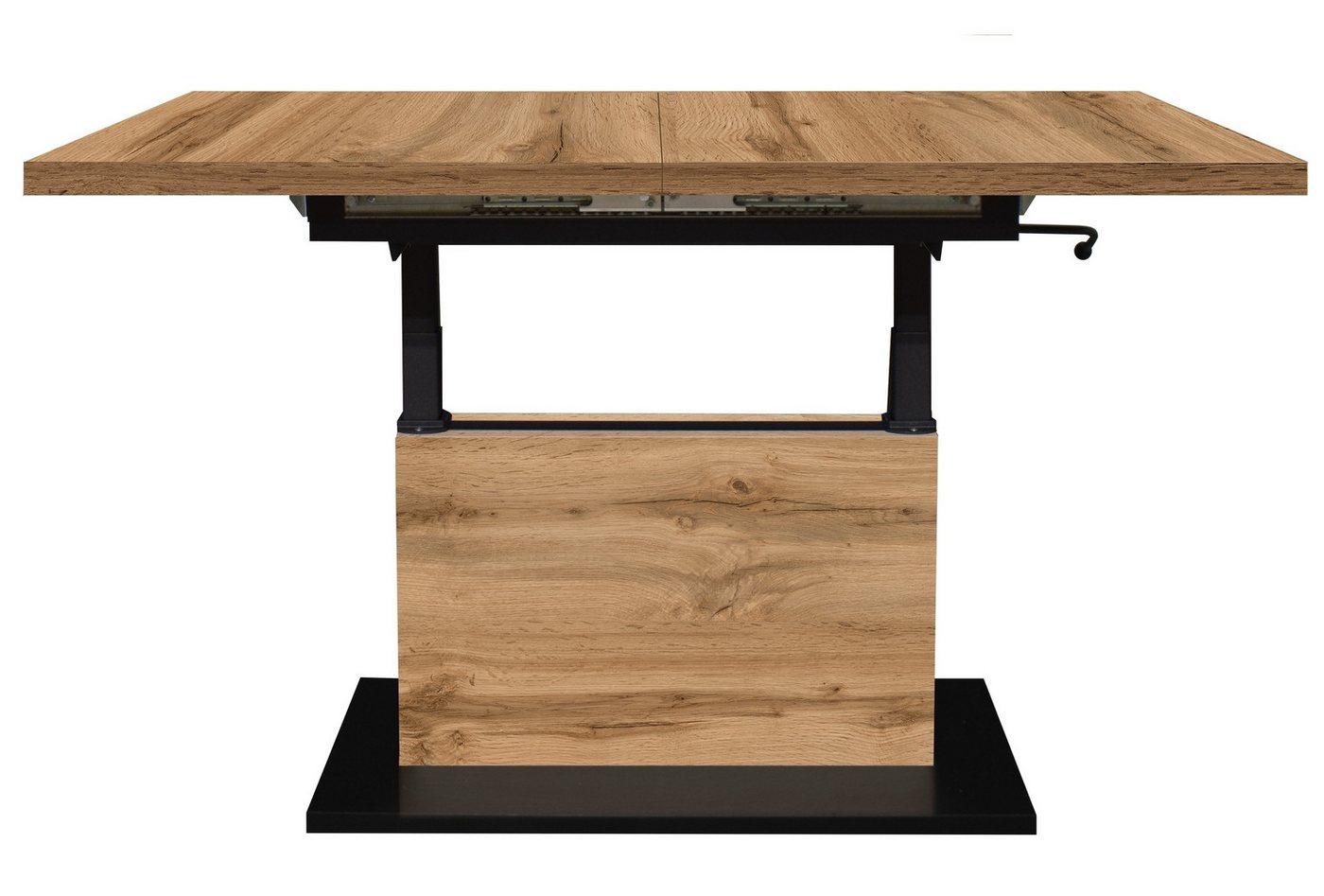 Mäusbacher Couchtisch verstellbar, wotan eiche Dekor / schwarz - 120/160x59/75x60cm (BxHxT) von Mäusbacher