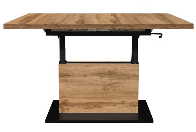 Mäusbacher Couchtisch verstellbar, wotan eiche Dekor / schwarz - 120/160x59/75x60cm (BxHxT) von Mäusbacher